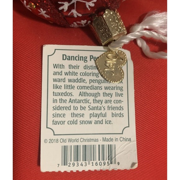 OLD WORLD CHRISTMAS DANCING PENGUIN AQUARIUM GLASS HANDPAINTED ORNAMENT 16095 - Picture 10 of 10
